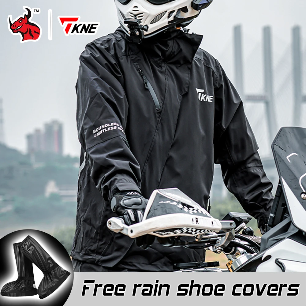 

Motorcycle Rain Suit Waterproof with Rain Boot Covers Full Outdoor Riding Rain Gear Set Breathable for All Weather Protection