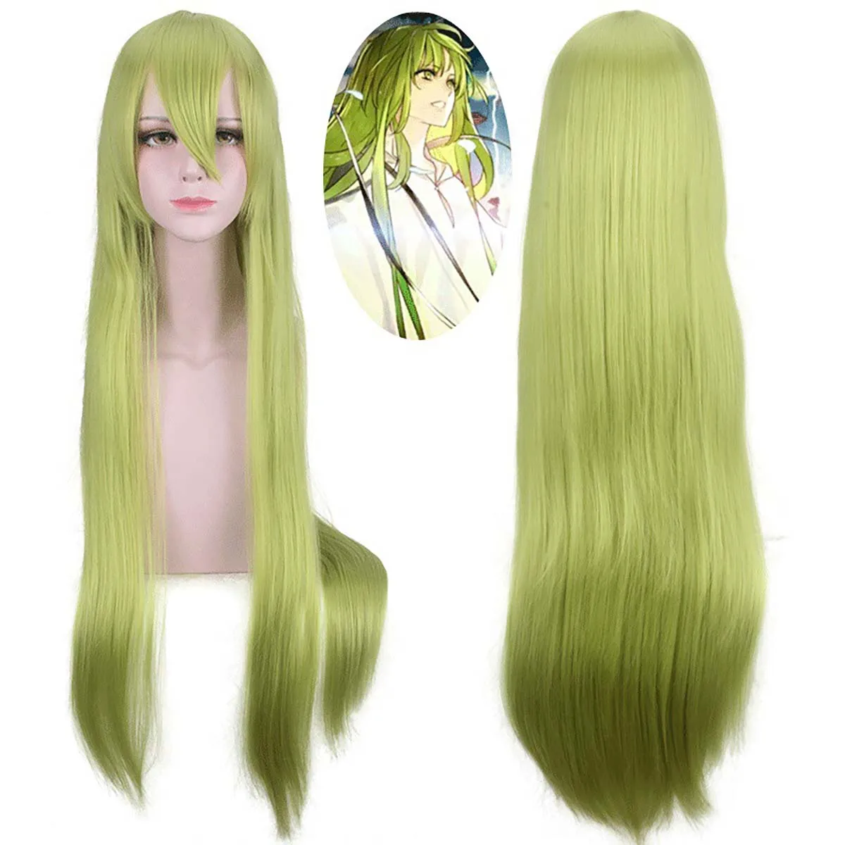 Halloween Cosplay Anime Game Fate/Grand Order ApocryPha Cosplay Fre Enkidu Long Green Hair Wig