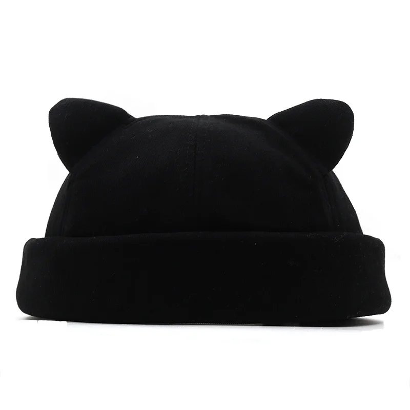 Winter ear Docker hat Sailor Cap for men women Brimless Hats Suede Thicken Hip Hop Beanie Skullcap Solid Color Girl Beanie Hat