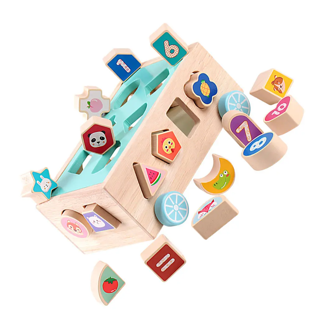 

1 set 1 Set Shape Recognition Car Wooden For Toddlers Preschool Educational Stacked Puzzle Cognitive Plaything