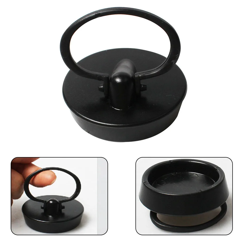 Old-Fashioned Washbasin PVC Sink Cover Featuring Lift Ring 47mm Diameter Top and 11mm Height for Easy Use and Water Resistance