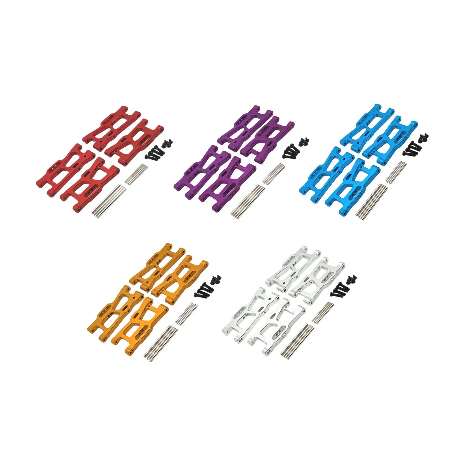 Brazo de Suspensión RC de Repuesto, Accesorios de Bricolaje, Piezas de Repuesto, Brazo de Suspensión Delantero y Trasero de Metal para Wltoys Escala 1:14 144010 124017 Auto de Hobby