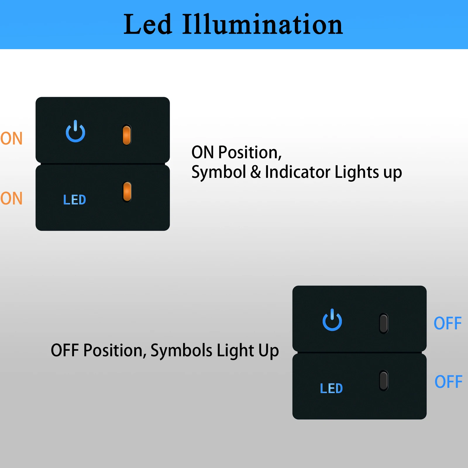 12 فولت المزدوج زر الطاقة المحرك Led أضواء دفع التبديل على إيقاف التبديل لتويوتا كورولا 4 عداء هايس برادو كامري لاندكروزر RAV4 #3