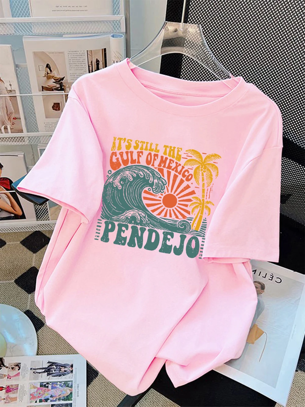 Summer Cotton T-Shirts Women It'S Still The Gulf Of Mexico Print T Shirt Loose O-Neck Soft Comfortable Tops Street Woman Clothes