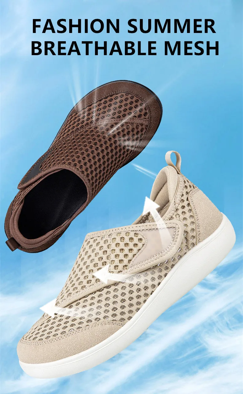 Neue Modische Herren-Sneaker Atmungsaktive Paar-Schuhe mit Breiter Zehenbox Barfußschuhe Bequeme Diabetiker-Schuhe Mesh Herren Freizeitschuhe zum Gehen – Detail 2