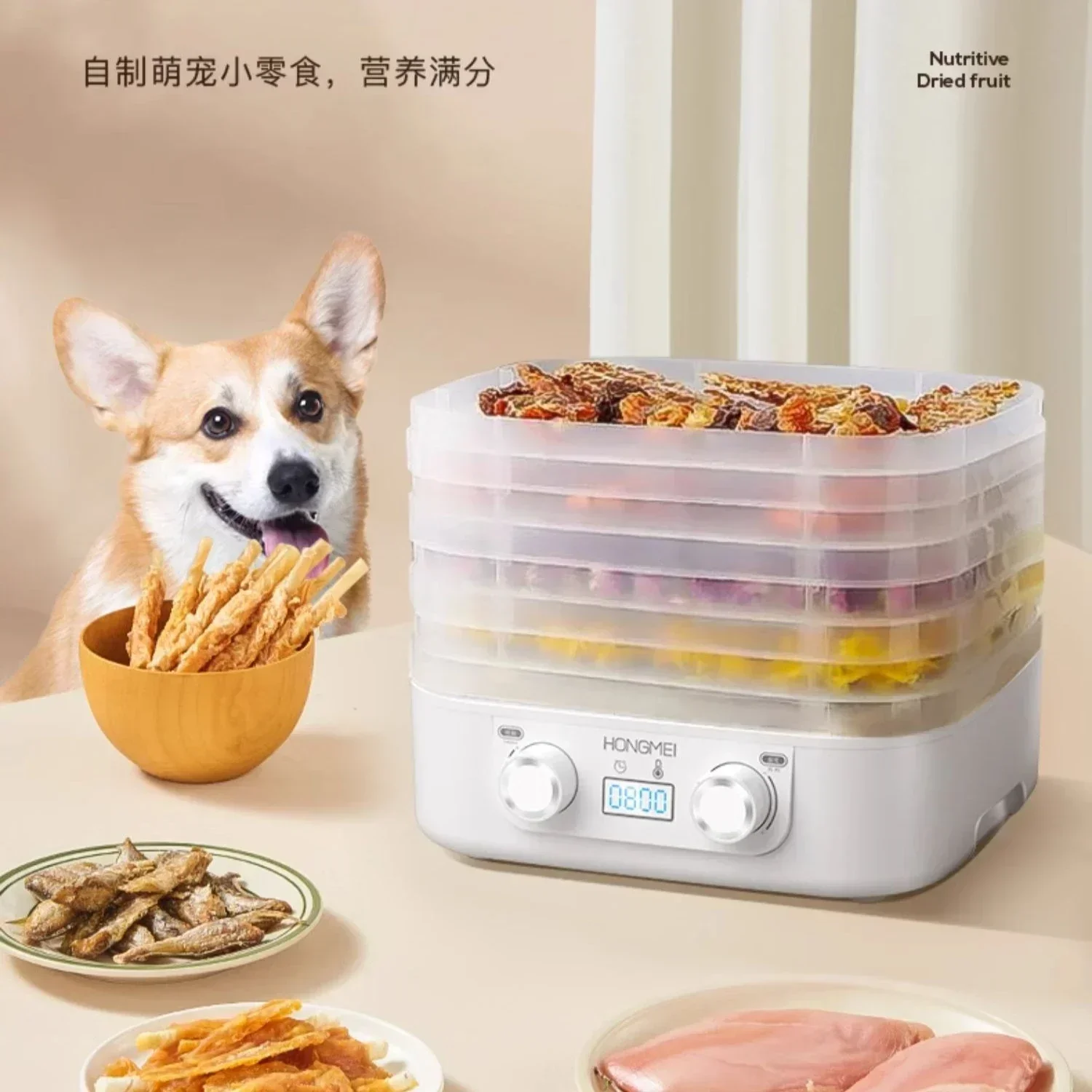 Small Household 5-Layer Dryer & Dehydrator Machine, Dries Food, Pet Snacks, Fruits, Veggies, Meat, Versatile & Efficient