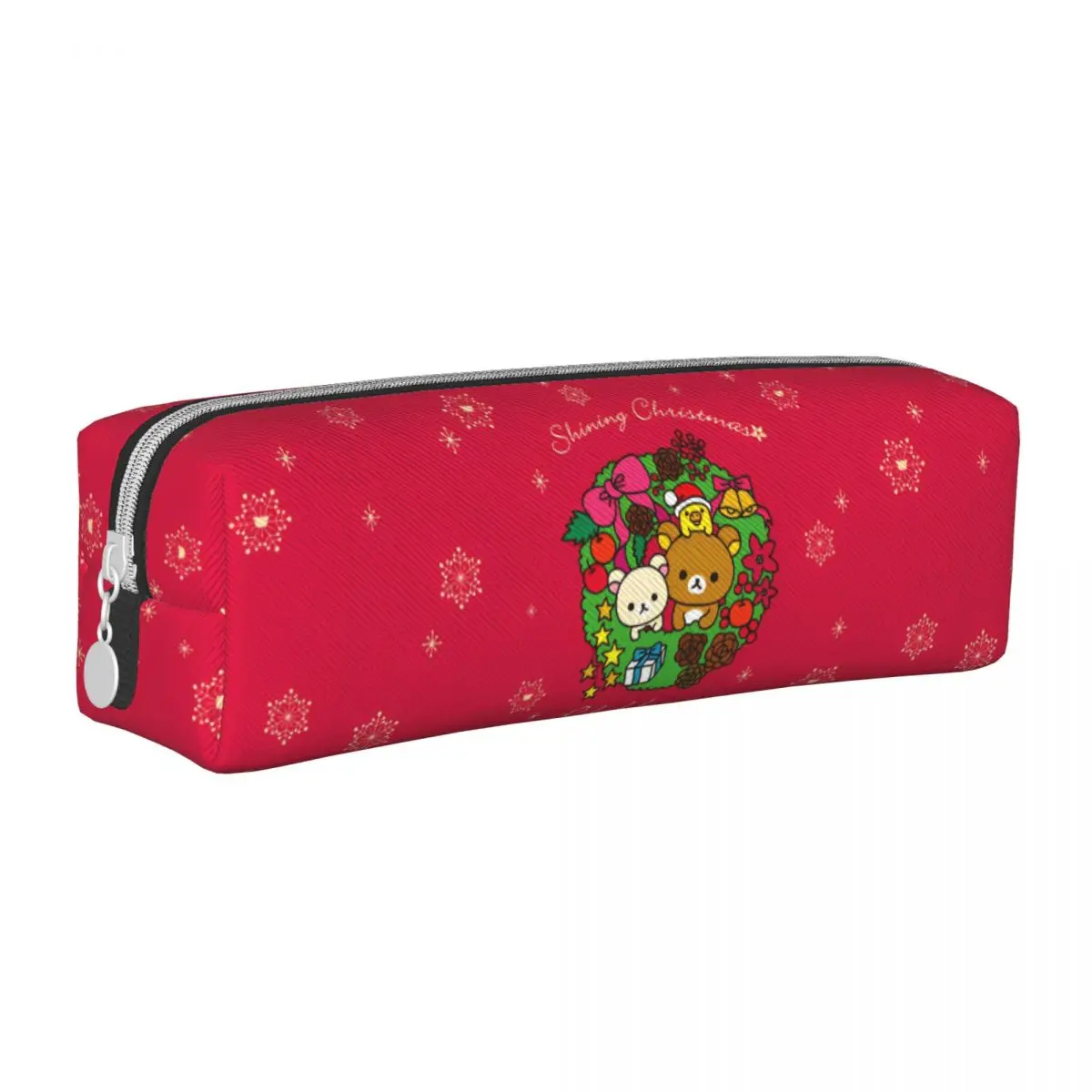 

Rilakkuma Cartoon Pencil Case Red Christmas Pencilcases Pen Holder Kids Big Capacity Bag Students School Cosmetic Stationery