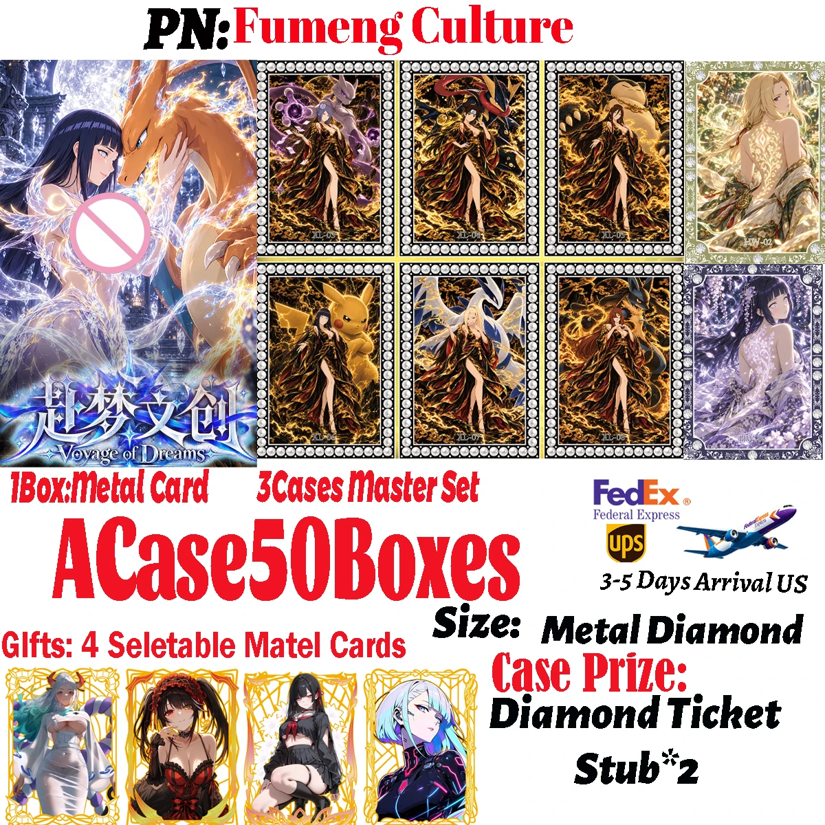 New Naruto Fumeng Culture Diamond Metal Cards Haruno Sakura Hinata Anime Collectibles CCG TCG Trendy Hobby Birthday Toy Gifts