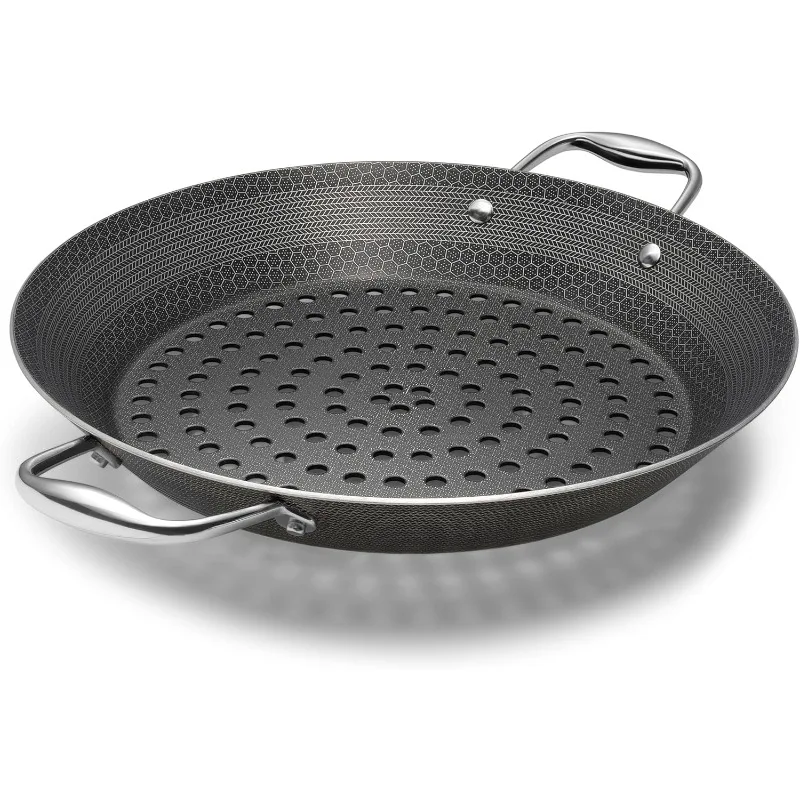 

Hybrid Nonstick BBQ Grill Pan, Heat-Safe to 900 F, Dishwasher Safe