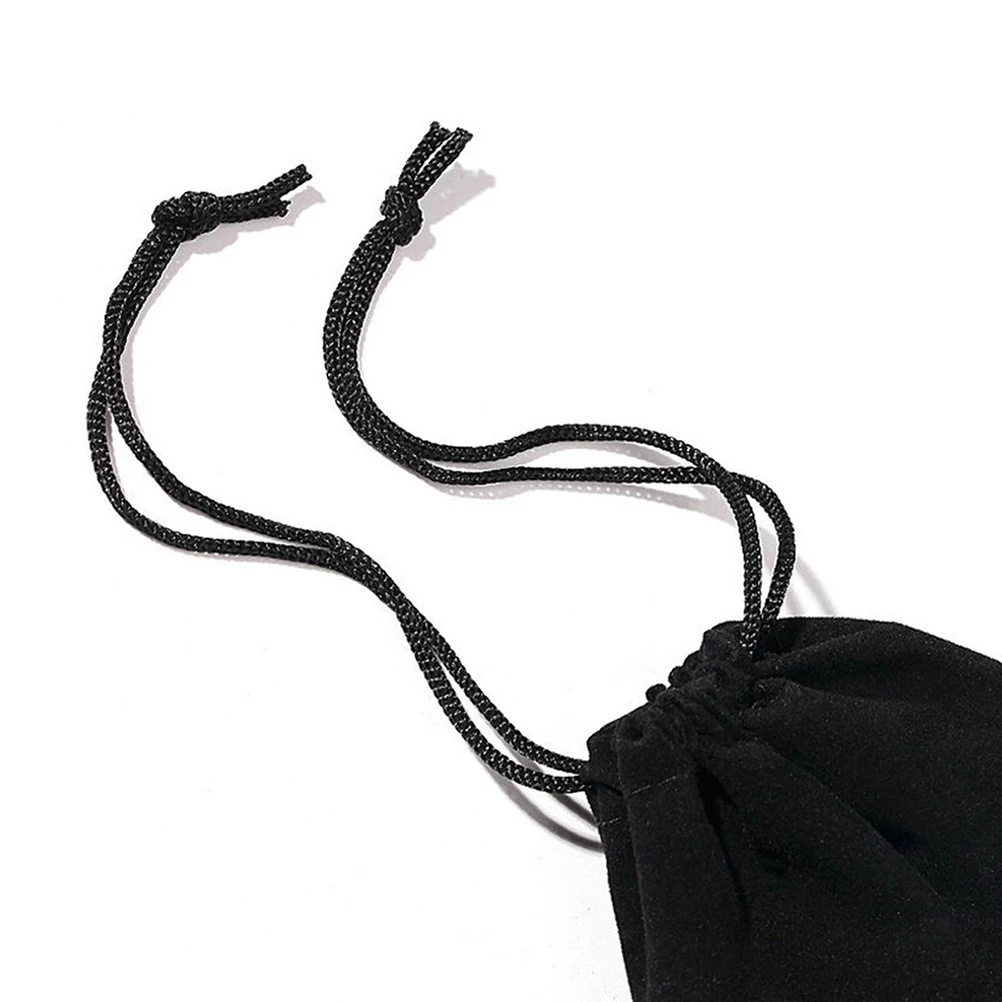 5Pcs Flannel Drawstring Bag Black 25x10cm Hair Dryer Pouch Multifunction Lint Storage Gift Pouch Flannel Drawstring Bag