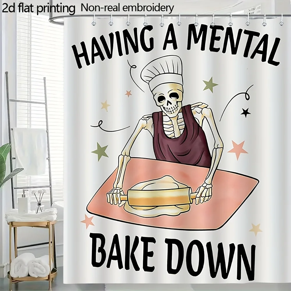 Funny Skeleton Shower Curtain, 