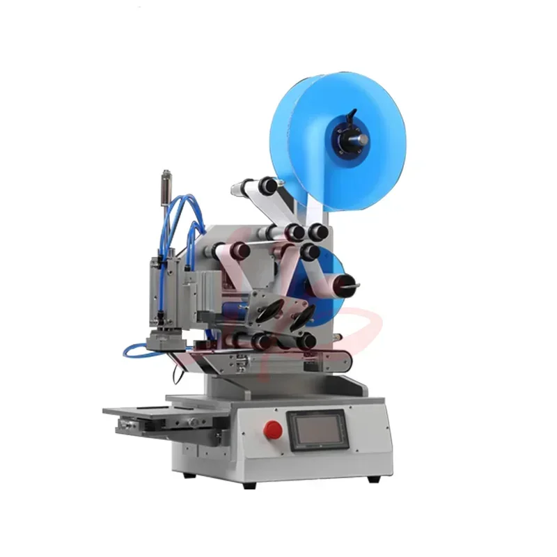 Semi-Auto Self-Adhesive Labeling Wrapping Machine Adjustable Speed Food Packaging Bottle Printing Labels for FlatCarton