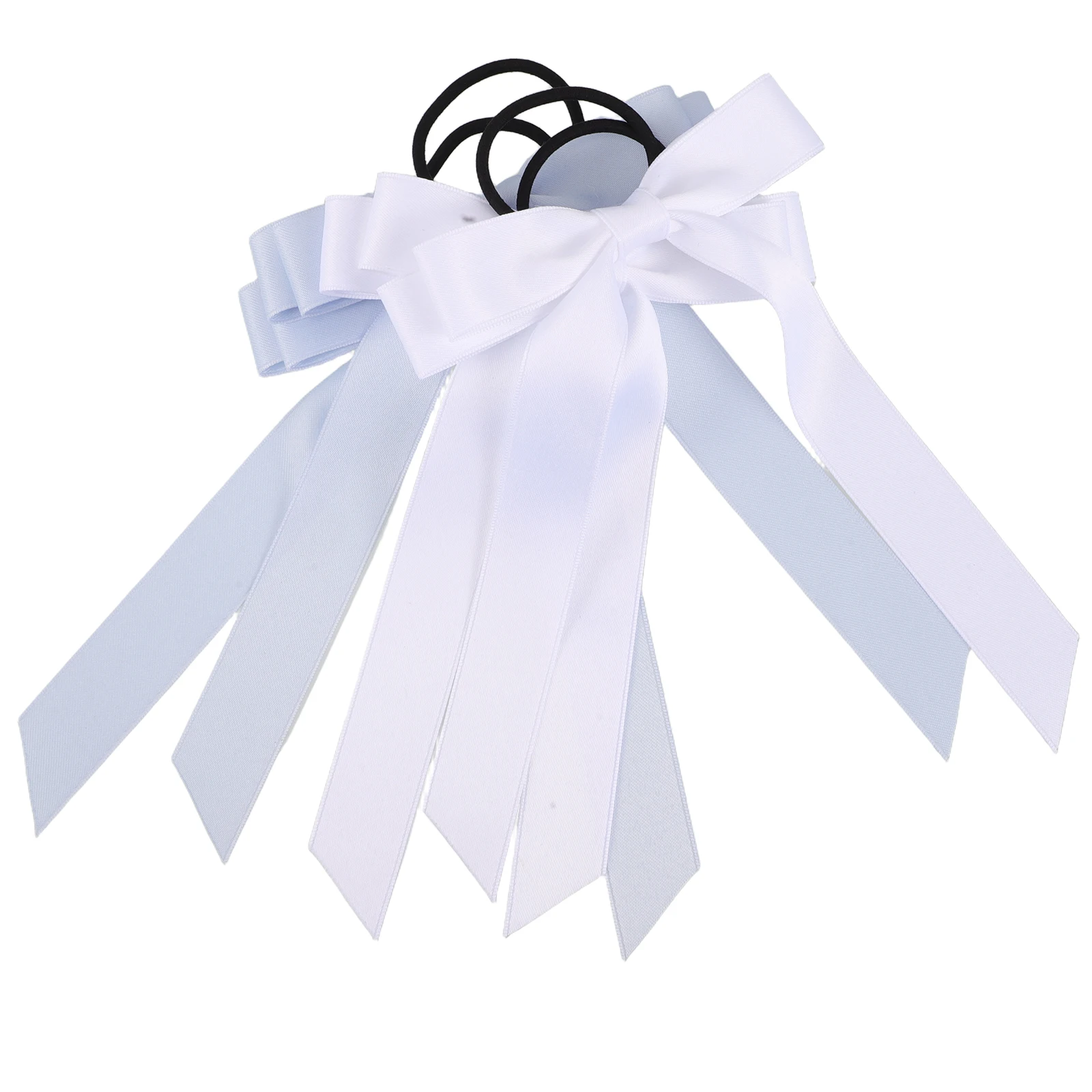 

4pcs Long Ribbon Bow Clips For Girls Satin Elastic Hair Bands Soft Durable Cute Hair Accessories Versatile Styling School Party