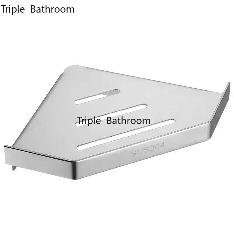 Bathroom Stainless Steel Shower Shelf Wall-mounted Triangle Basket Corner Stand Shampoo Shower Gel Storage Holder Accessories