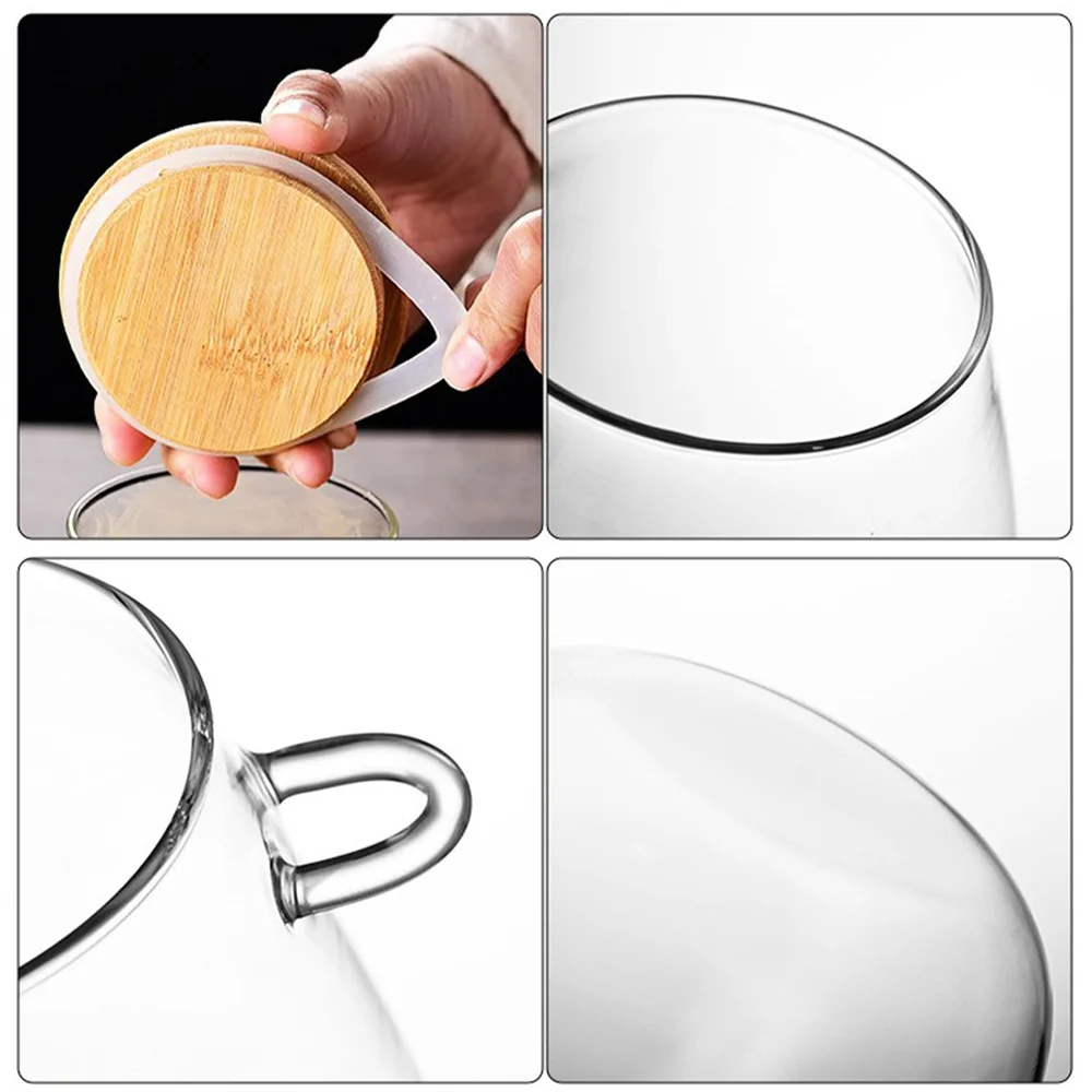 350/600/1000ml Airtight Glass Jar Storage Container with Bamboo Lid Food Storage Pots for Coffee Beans Tea Grains Dried Fruits