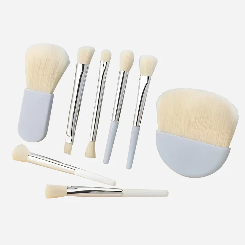 6 pçs mini pincéis de maquiagem conjunto com caixa portátil cosméticos pó fundação blush mistura corretivo compõem pincéis ferramenta de maquiagem
