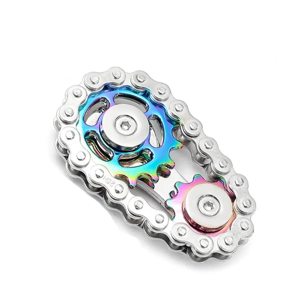 Chaînes engrenage Fidget Spinner Gyroscope pignon du bout des doigts main Spinner chaîne engrenage métal toupie roue engrenage chaîne Gyroscope
