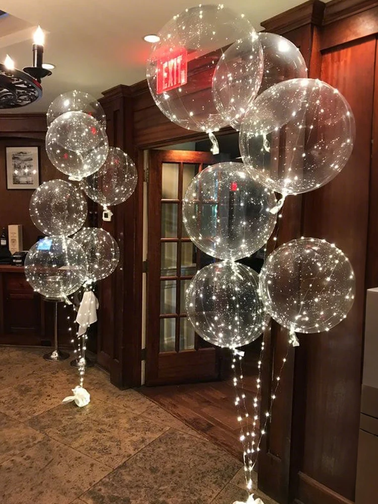 Ballon Bobo LED (sans batterie), 10 pièces, pour décoration de proposition de mariage, fête d'anniversaire, décoration d'éclairage de cour extérieure