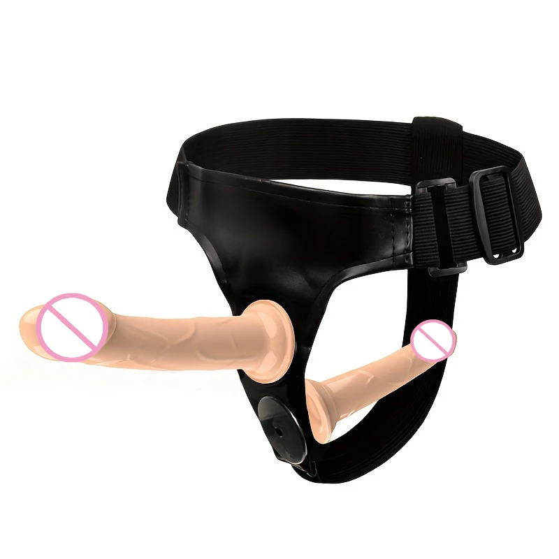 Doppel Penis Realistischer Dildo Strapon Ultra Elastischer Harness Gürtel Strap on Big Dildo Erwachsene Sex Spielzeug für Frau Lesben Sex Spielzeug