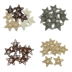 10pcs 5cm/6cm Natural Rattan Stars Wicker Rattan Stars for Home Decor DIY Craft Vase Bowl Filler Table Decoration