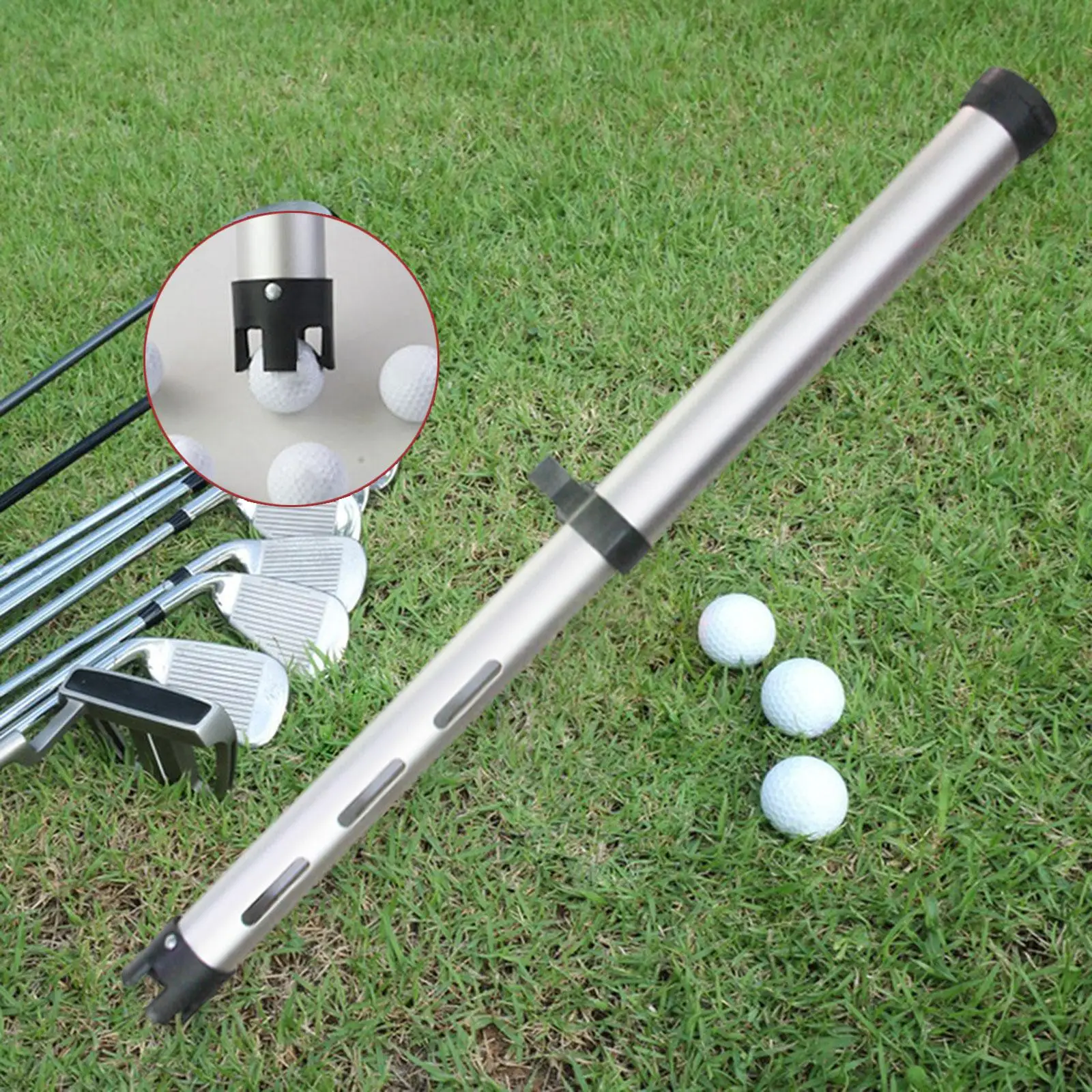 

Sturdy Aluminum Alloy Golf Ball Picker Ergonomic Retriever Tube Lightweight Shagger Grabber Tool for Golf Practice Equipment