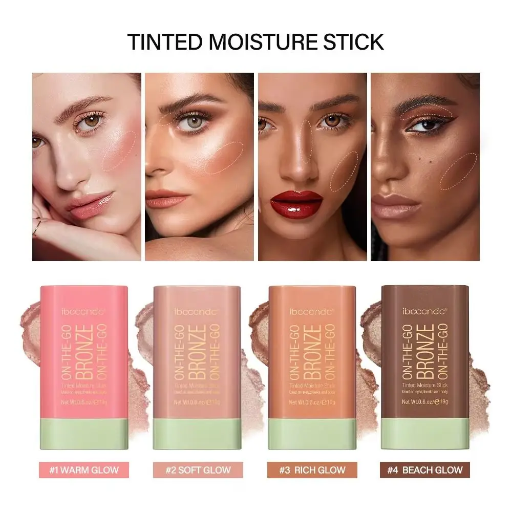 Bâton brillant éclaircissant pour le visage, bronzant pour le visage, ensemble de bâtons de toilettage imperméables, Blush, poudre éclaircissante pour débutant