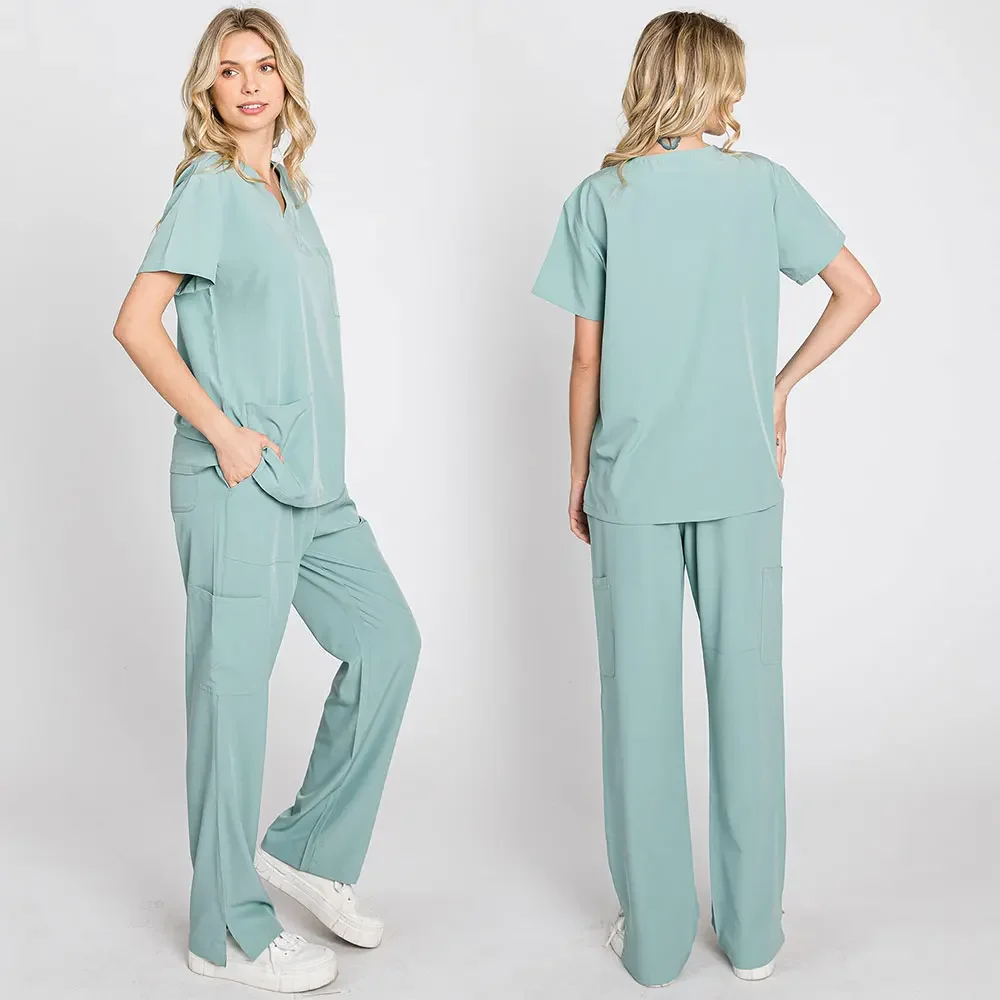 Uniforme de propormédicale multicolore pour femmes, uniforme de soins infirmiers, manches courtes, pantalons Y +, vêtements de travail pour animalerie, médecin