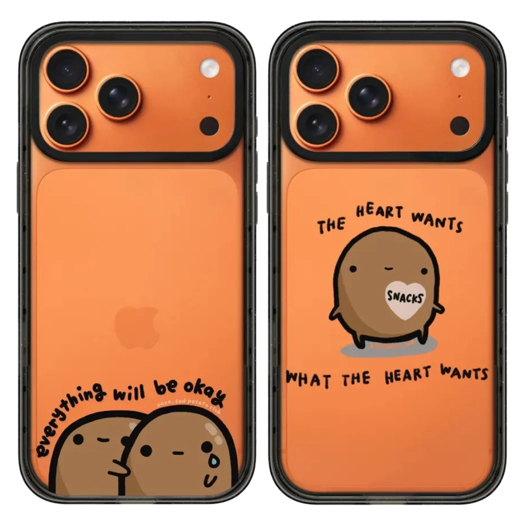 

Snacks Potato Acrylic Black Border Magnetic Case: Compatible with IPhone 17 16 15 14 13 12 Pro Max 17 Air