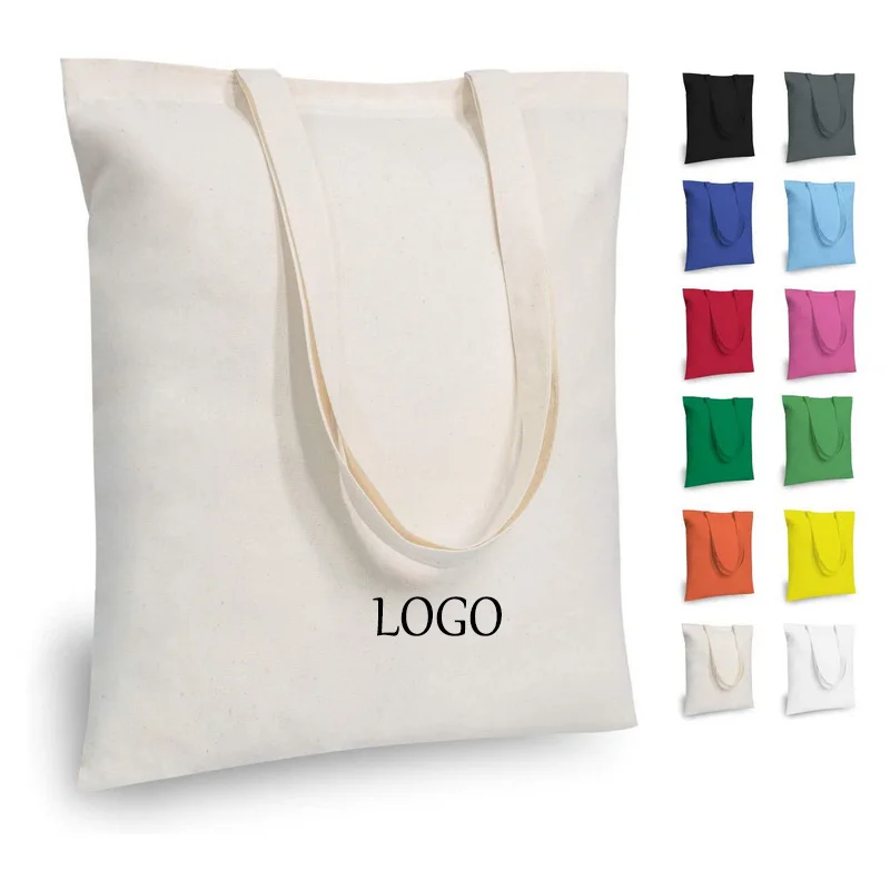 Custom Cotton Canvas Tote Bag Shopping Grocery Bag With Own Loto Printing