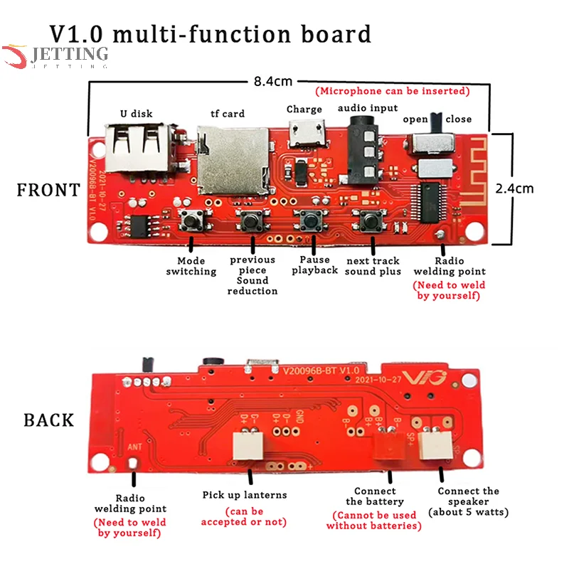 Multifunctional Bluetooth Audio Circuit Board Bluetooth Module Amplifier Board DIY Bluetooth Module Mltifunctional Lantern