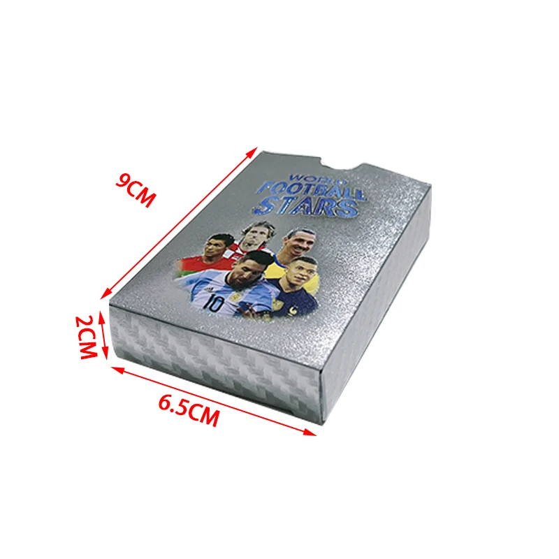 55-27PCS carte da calcio oro e argento edizione limitata carte Superstar del mondo spedizione Sirect carta giocattolo Fan per bambini all\'ingrosso