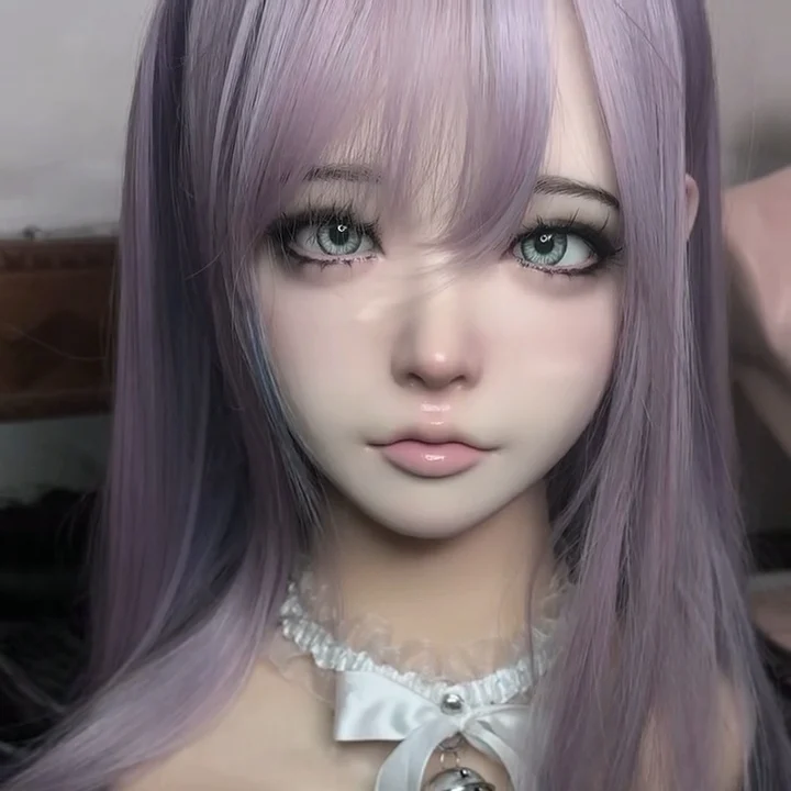 

three-dimensional head carving, silicone, simulated human mouth, exquisite doll, head mold, customized cos girlfriend, house