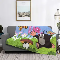 Cute Happy Mole Krtek Coral Fleece Plush Throw Blanket Zdenik Miler anime Blanket Home Couch Lightweight Thin Plush Thin Quilt