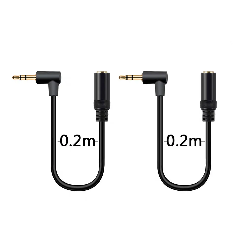 Gold Plated 90 Degree Elbow Three Pole/four Level 3.5mm Male To Female Headphone Extension Audio Cable Audio Extension Cable