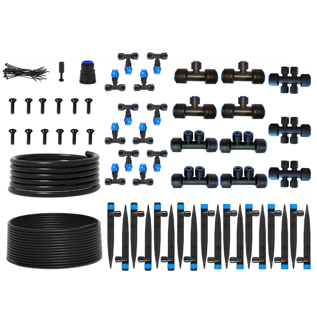 

Complete Drip Irrigation Solution With Essential Tubing And Adjustable Drip Heads For Optimal Water Distribution Spray