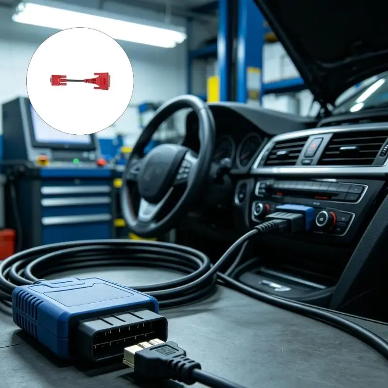 31BC No-Solder Worktable Cable for Key Programming Service, Ready-Connect Two-End Form with Molded Strain Relief and Short