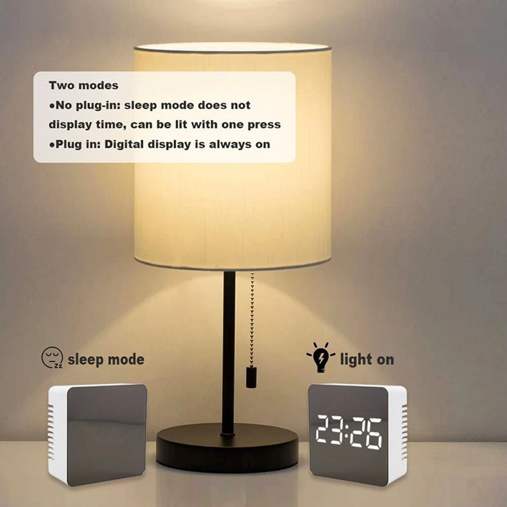 

Luminous Digital Electronic Alarm Led Mirror Surface Clock For Home Office Bedroom Decorative Desktop Clock No Included