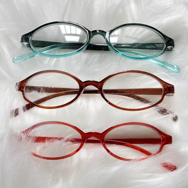 Retro Oval Glasses Spice Girl Glass Eyewear 1/2pcs Fashion Y2K Red Green Frame Computer Anti-blue Eyeglasses Women  Eye Glasses