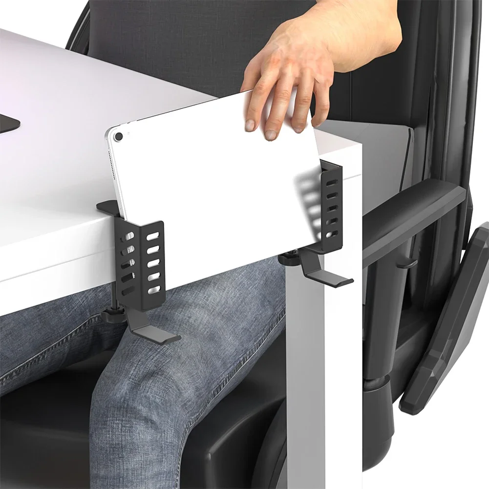 

Desk Side Laptop Holder No Drill Desk Side Storage Organizer Tablets Hanging Holder for Laptops/tablets/keyboards/headphone