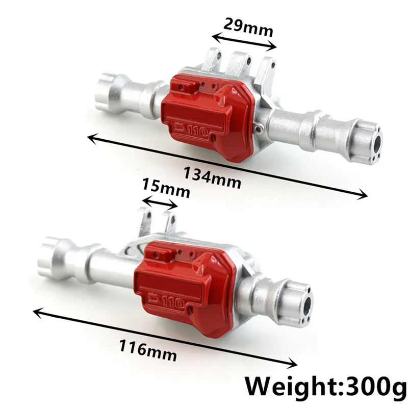 2 szt. Metalowa obudowa przedniej i tylnej osi z osłoną mechanizmu różnicowego 300G dla TRX4 1/10 gąsienica RC części zamienne do samochodów, 1