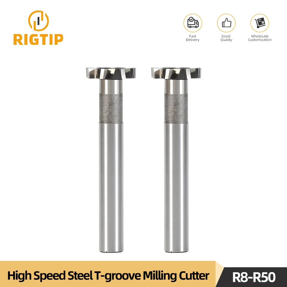 RIGTIP High Speed Steel T-Groove End Mill Hard And Wear-Resistant Metal Milling Cutter CNC Machining Milling Tool