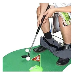 1Set Golf Toilet Toy, Mini Bathroom Golf Toy, Bathroom Golf Set, Suitable for Women and Men Funny Toys Gift Golf Trainer