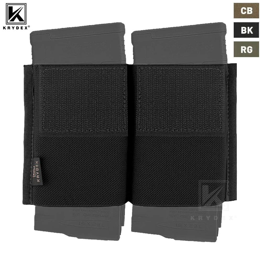 

KRYDEX Tactical 7.62 HK Magazine Insert Pouch Elastic Built-in Double Mag Holder Pouch For Micro Fight MK3 MK4 Chest Rig Vest