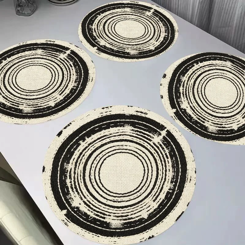 VIKAMA Light Purple Watercolor Linen Placemats Heat Resistant Waterproof Wear-Resistant Washable for Dining Table Home Decor