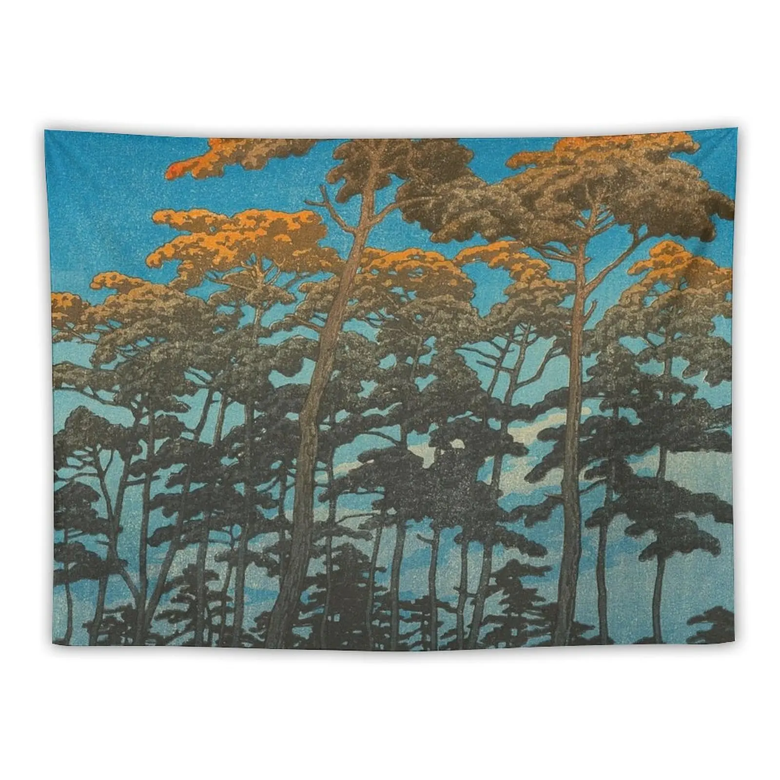 Kawase Hasui Hikawa Park Omiya by Kawase Hasui Vintage Japanese Woodblock Print Tapestry Hanging Wall Home Decorating Tapestry