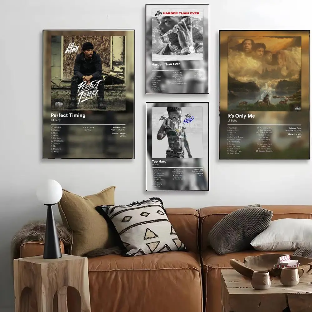 Pop Rap Music Album Cover L-Lil Baby Poster HD Art Decorative Wall Art Waterproof Home Décor Gift