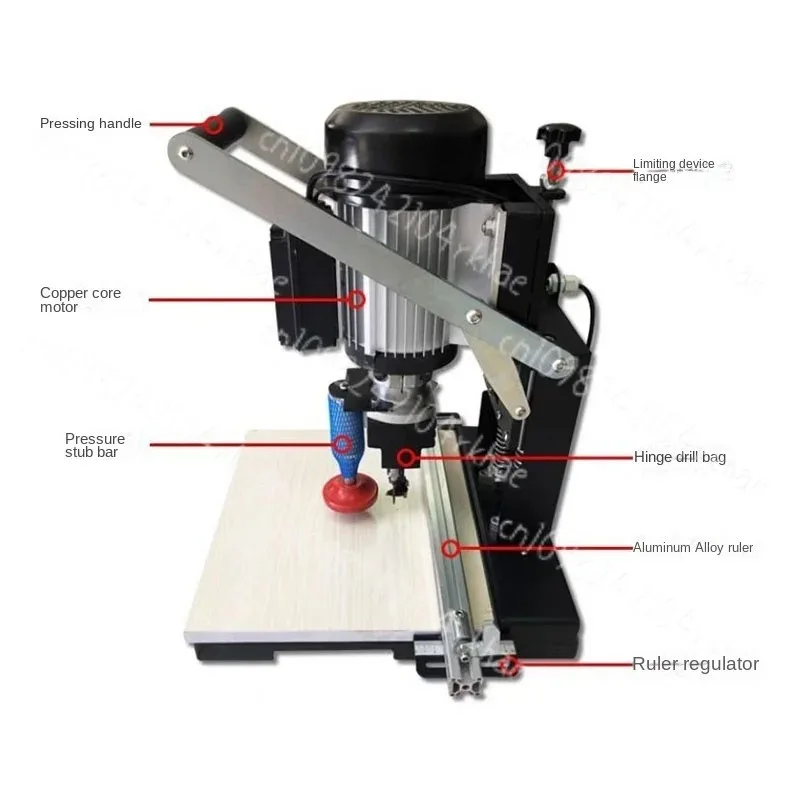 Woodworking hand-held hinge drilling plate type paint free three in one hinge drilling machine, 1100W
