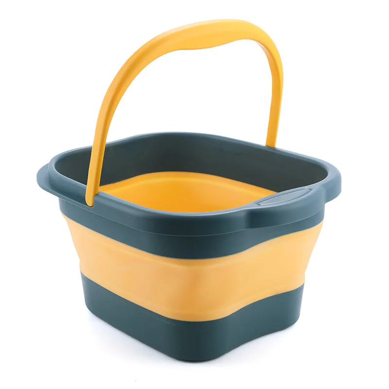 Household Items Collapsible Car Wash Fishing Foot Soak Massage Bucket Bucket Silicone Folding Cube Bathroom Kitchen Camp Basket