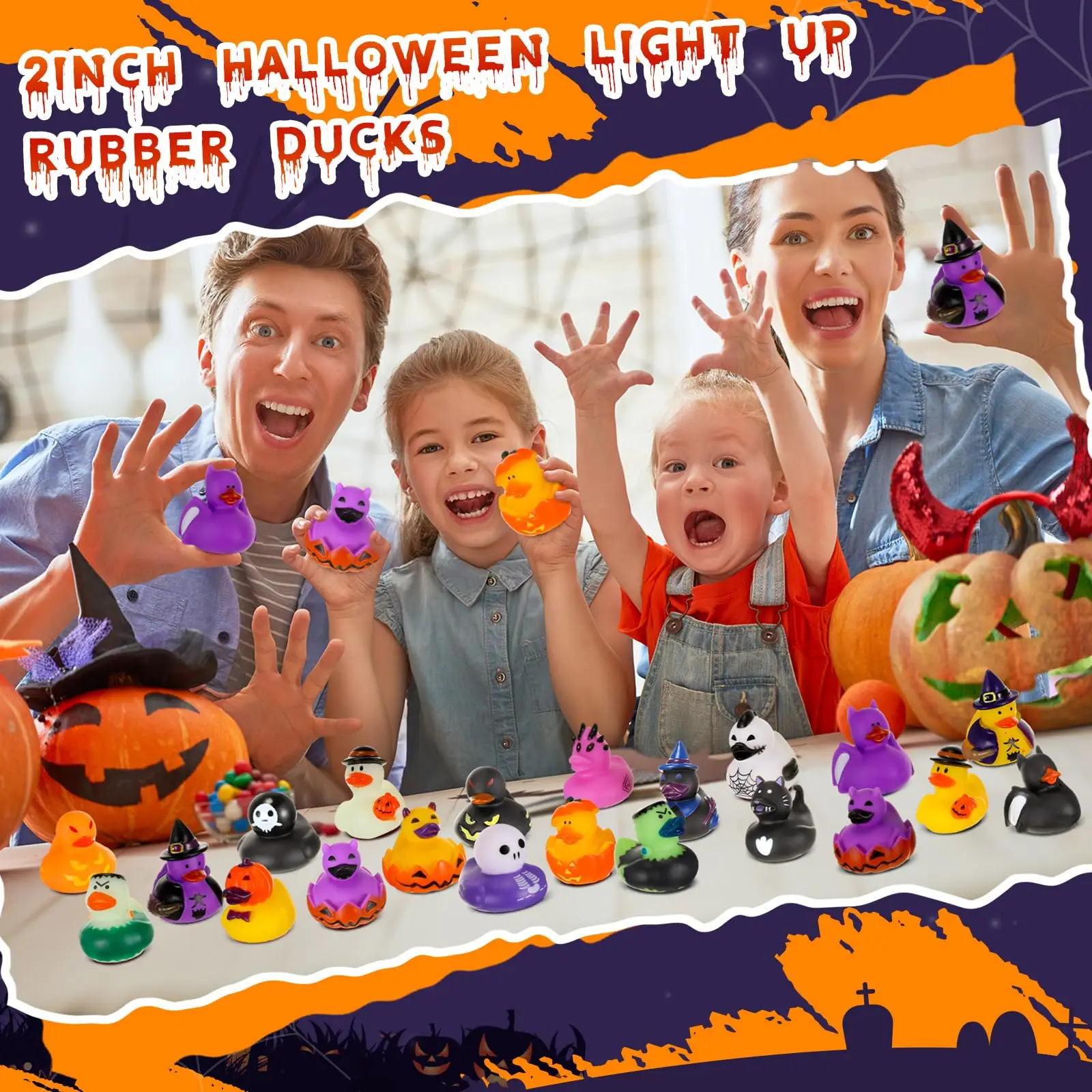 12pcs Halloween Rubber Ducks,Fancy Novelty Assorted Jeep Duckies Bath Toys for Kids Halloween Party Favors Trick or Treat