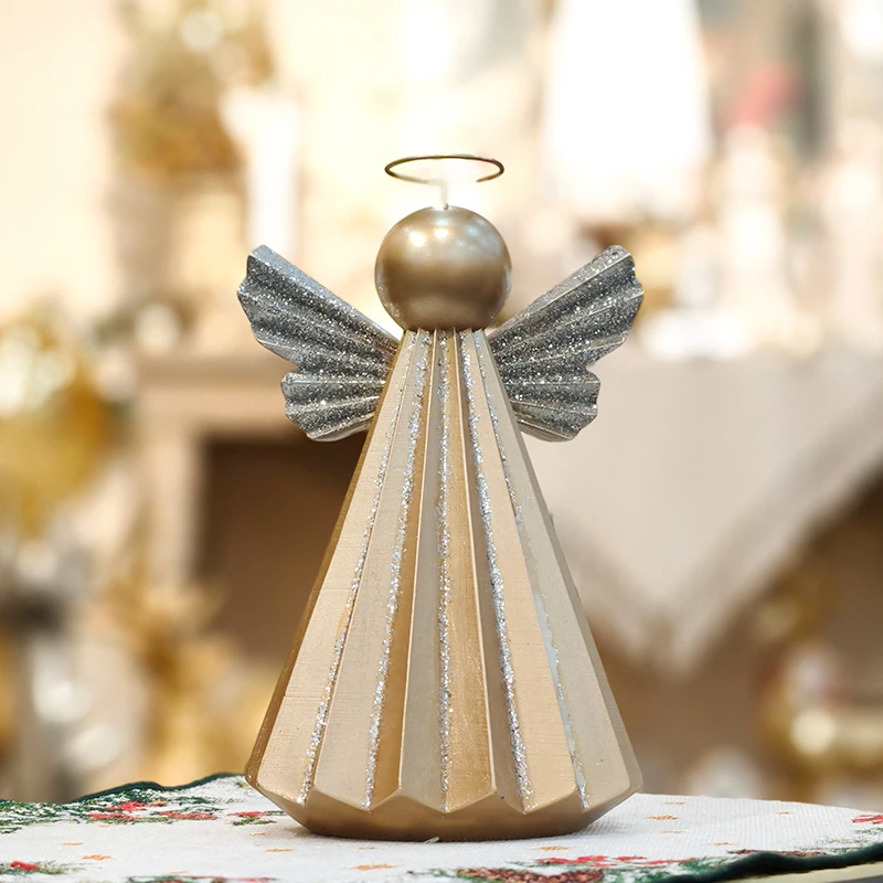 Abstract Angel Statue, Resin Craft Figurine, Holiday Decoration Ornament, Family Christmas Atmosphere Decor